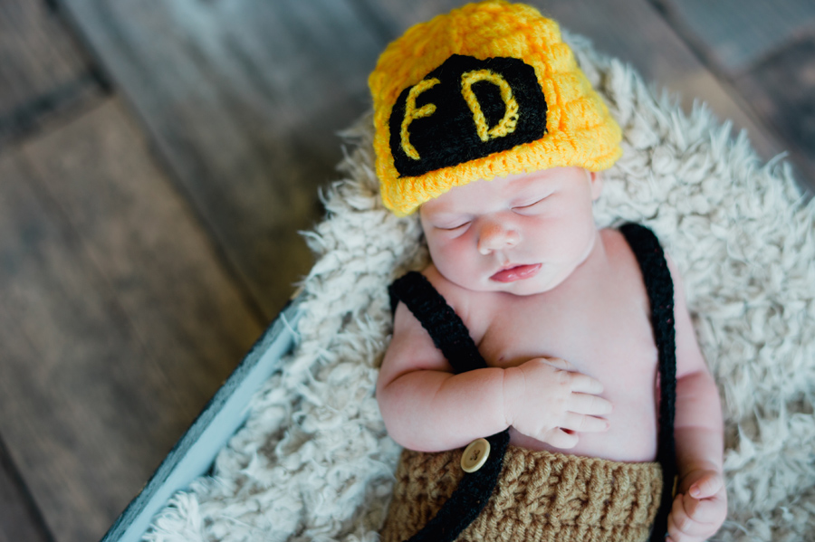 Spruce Grove Firefighter Newborn Photos
