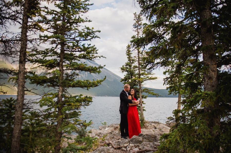 Lake Minnewanka Engagement Photos In Banff